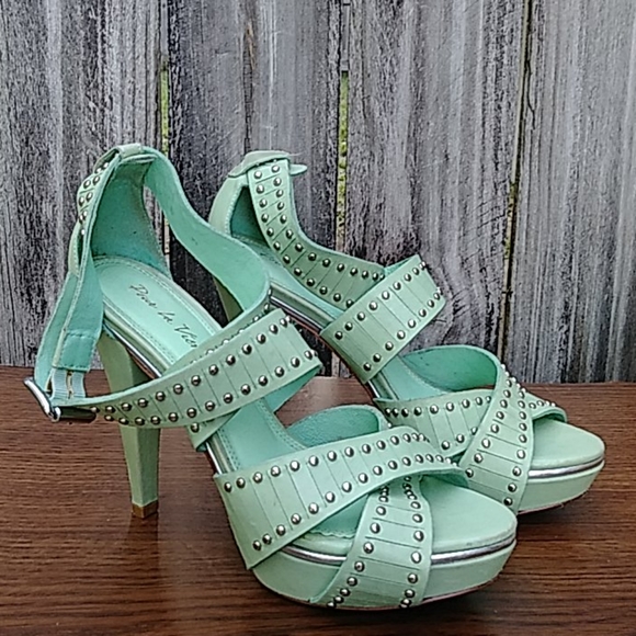 Pour La Victoire Shoes - Pour La Victorie Studded Mint 4 inch Pumps Size 7